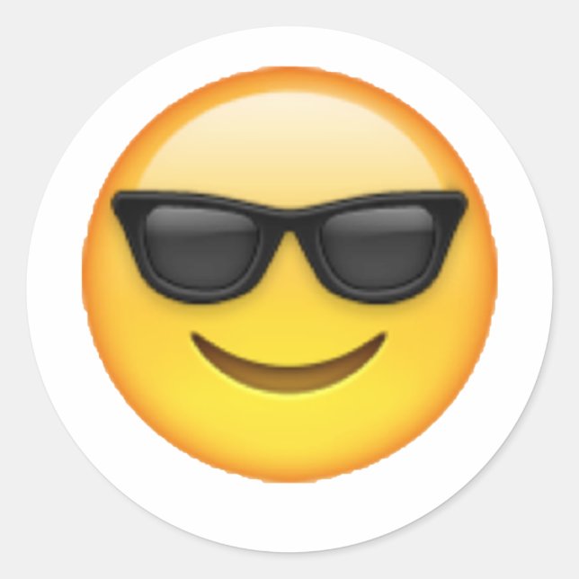 Pegatina Redonda Gafas de sol - Emoji (Anverso)