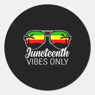 Pegatina Redonda gafas de sol vibra solo Juneteenth orgullo negro
