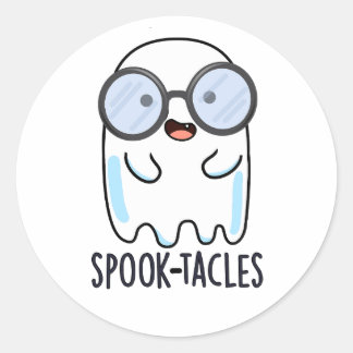 Pegatina Redonda Gafas de susto Chiste de fantasma divertido