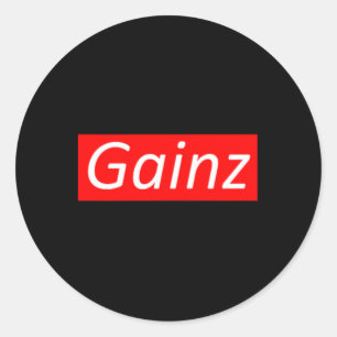 Pegatina Redonda Gainz Bodybuilding Sport Fitness Gift Hombres Muje