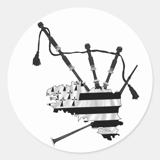 Pegatina Redonda Gaita Bretona (Anverso)