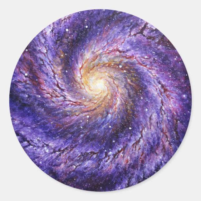 Pegatina Redonda Galaxia (Anverso)