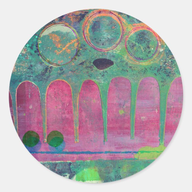 Pegatina Redonda Galaxia (Anverso)