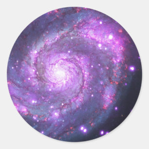 Pegatina Redonda Galaxia con remolinos