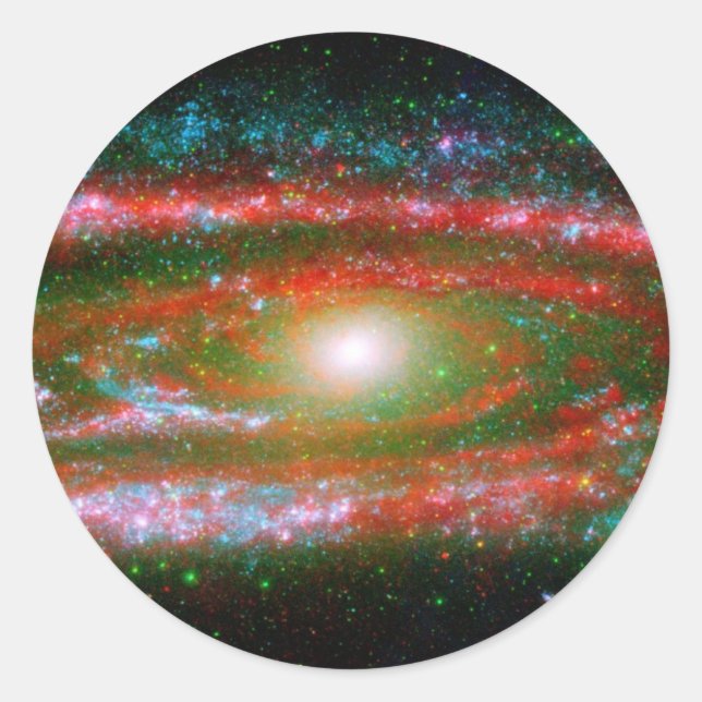 Pegatina Redonda Galaxia de Andromeda (Anverso)