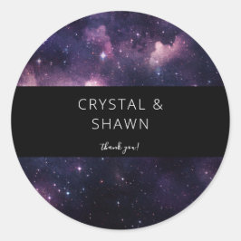 Pegatina Redonda Galaxia Espacio Ultraterrestre Gracias
