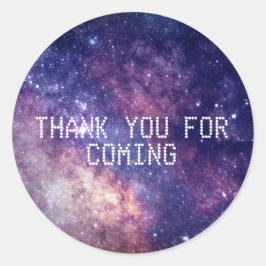 Pegatina Redonda Galaxia Estrellas del Espacio Ultraterrestre Starr