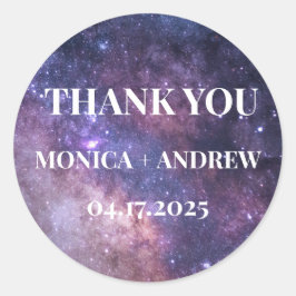 Pegatina Redonda Galaxia Estrellas del Espacio Ultraterrestre Starr