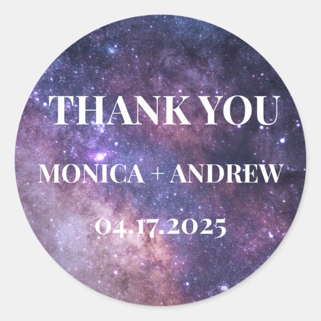 Pegatina Redonda Galaxia Estrellas del Espacio Ultraterrestre Starr (Anverso)