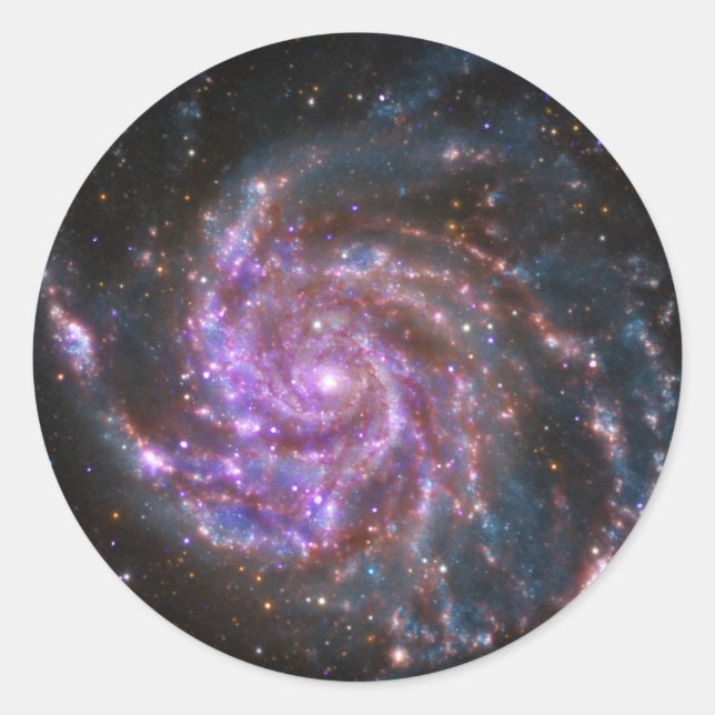 Pegatina Redonda Galaxia PinWheel (Anverso)