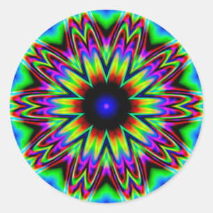 Pegatina Redonda Galaxia Sombrero Mandala