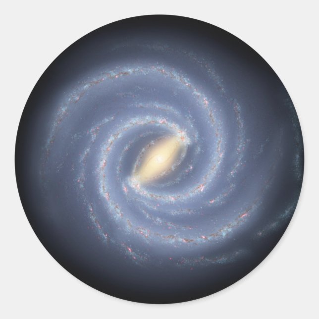 Pegatina Redonda Galaxia Vía Láctea (Anverso)