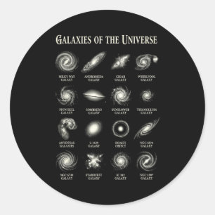Pegatina Redonda Galaxias Del Universo Carta De Astronomía Espacial