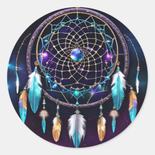Pegatina Redonda Galaxy Dreamcatcher