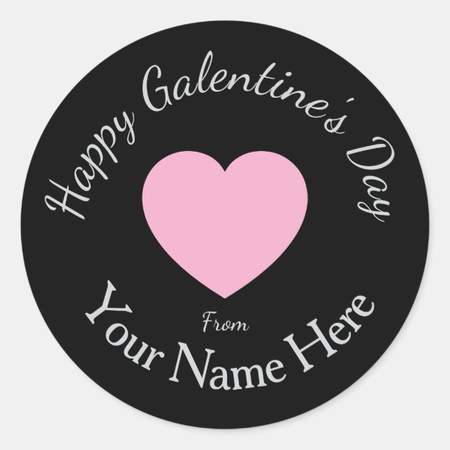 Pegatina Redonda Galentines Day From Your Name Here Custom Graphics (Anverso)