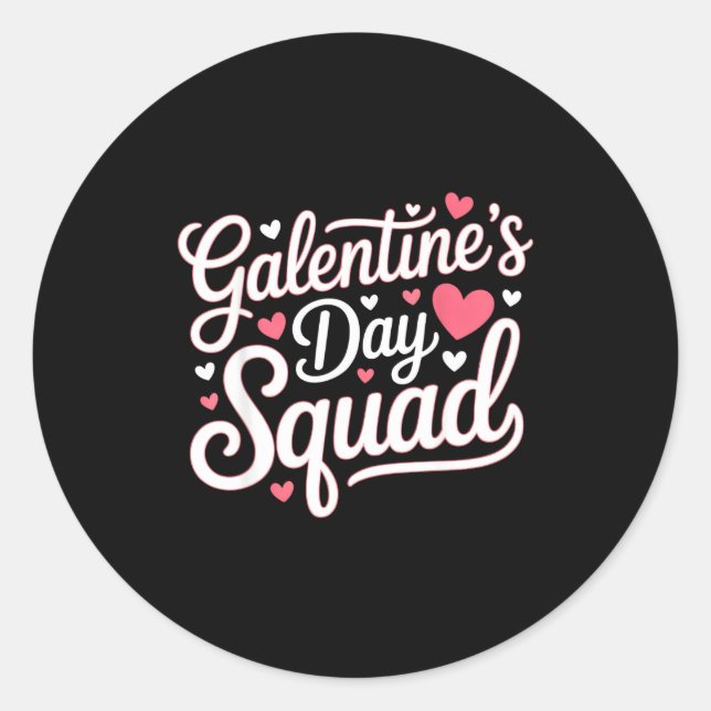 Pegatina Redonda Galentine's Day Squad For Friends Festive Ladies V (Anverso)