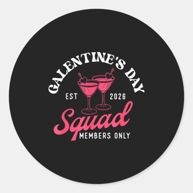 Pegatina Redonda Galentine's Day Squad - Galentine's Day Gals Siste (Anverso)