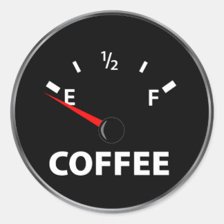 Pegatina Redonda Gálibo de combustible fuera del café