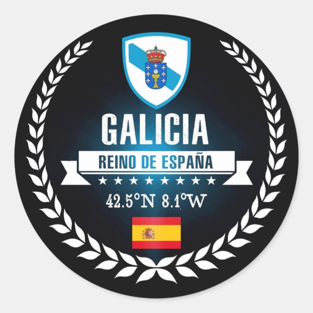 Pegatina Redonda Galicia (Anverso)