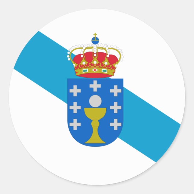 Pegatina Redonda Galicia flag  (Anverso)