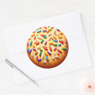 Pegatina Redonda Galleta de azúcar con sprinkles