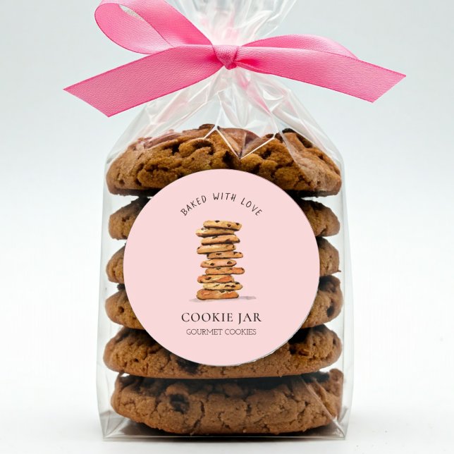 Pegatina Redonda Galleta de chips de chocolate acuarela Panadería (Subido por el creador)