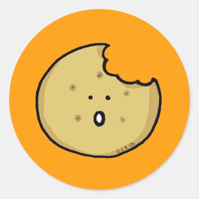Pegatina Redonda Galleta de té (Anverso)