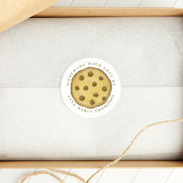Pegatina Redonda Galleta Linda Caprichosa Casera con Amor