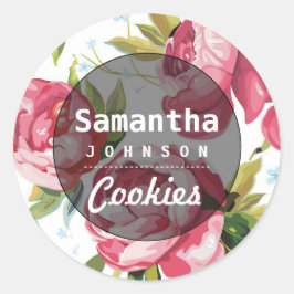 Pegatina Redonda Galletas Caseras Personalizadas con Nombre | Etiqu