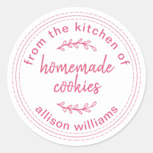 Pegatina Redonda Galletas Caseras Rústicas De la Cocina de