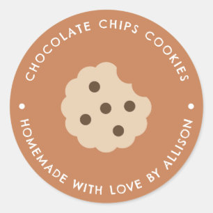 Pegatina Redonda Galletas con Chips de Chocolate Artículos Caseros