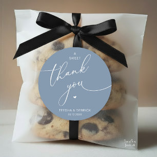 Pegatina Redonda Galletas de agradecimiento para boda romántica