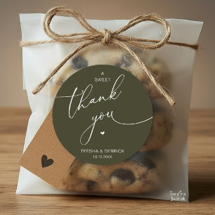 Pegatina Redonda Galletas de agradecimiento para boda romántica