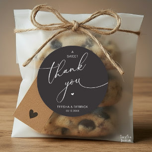 Pegatina Redonda Galletas de agradecimiento para boda romántica