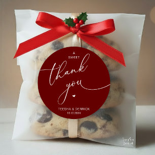 Pegatina Redonda Galletas de agradecimiento para boda romántica