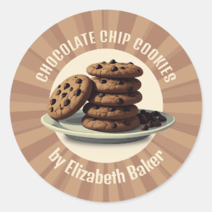 Pegatina Redonda Galletas de chocolate