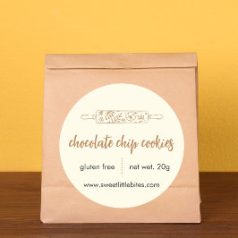 Pegatina Redonda Galletas de Chocolate de Panadería Sweet Little Bi