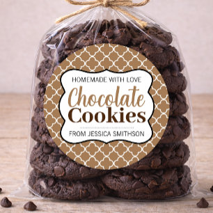 Pegatina Redonda Galletas de Chocolate (o cualquier redacción) Etiq