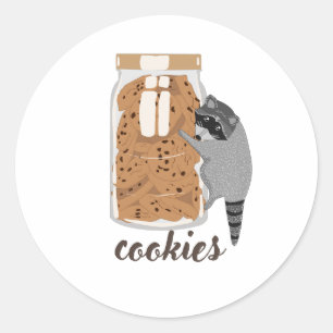 Pegatina Redonda Galletas-de-mapache