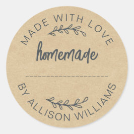 Pegatina Redonda Galletas De Mermelada De Repostería Casera Kraft