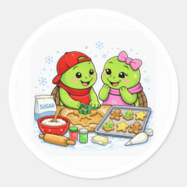 Pegatina Redonda Galletas de Navidad