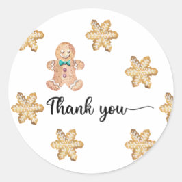 Pegatina Redonda Galletas de Navidad gracias