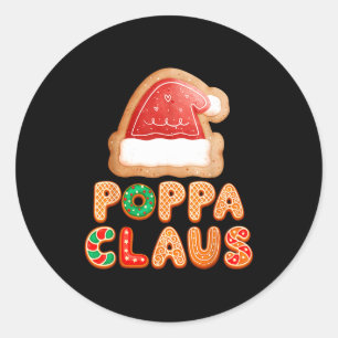 Pegatina Redonda Galletas De Navidad Horneando Ppa Claus Familia Co