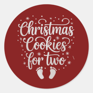 Pegatina Redonda Galletas De Navidad Para Dos Embarazo De Maternida