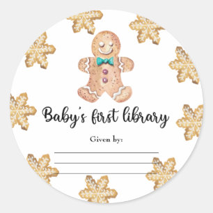 Pegatina Redonda Galletas de Navidad - Primera biblioteca del bebé