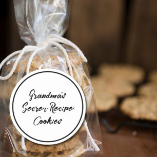 Pegatina Redonda Galletas de Receta Secreta de la Abuela Personaliz