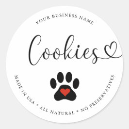 Pegatina Redonda Galletas Gourmet Naturales para Perros