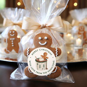 Pegatina Redonda Galletas Lindas y Navidad de Cacao
