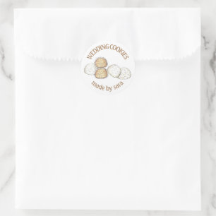 Pegatina Redonda Galletas Mexicanas Italianas de Boda Caseras Horne