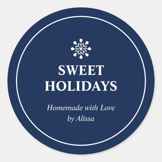 Pegatina Redonda Galletas Navideñas Caseras Verdes (Anverso)